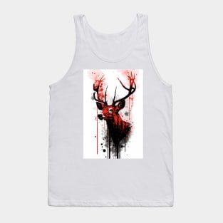 Buck Deer Ink Painting Tank Top